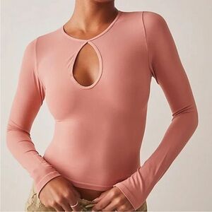 Free People intimately Pink with Rounded Neckline and Cutout Detail